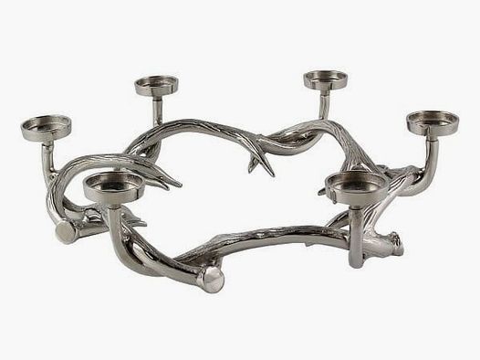 Couronne de bois de cerf Kaheku Aldan nickelée Ø 54 cm