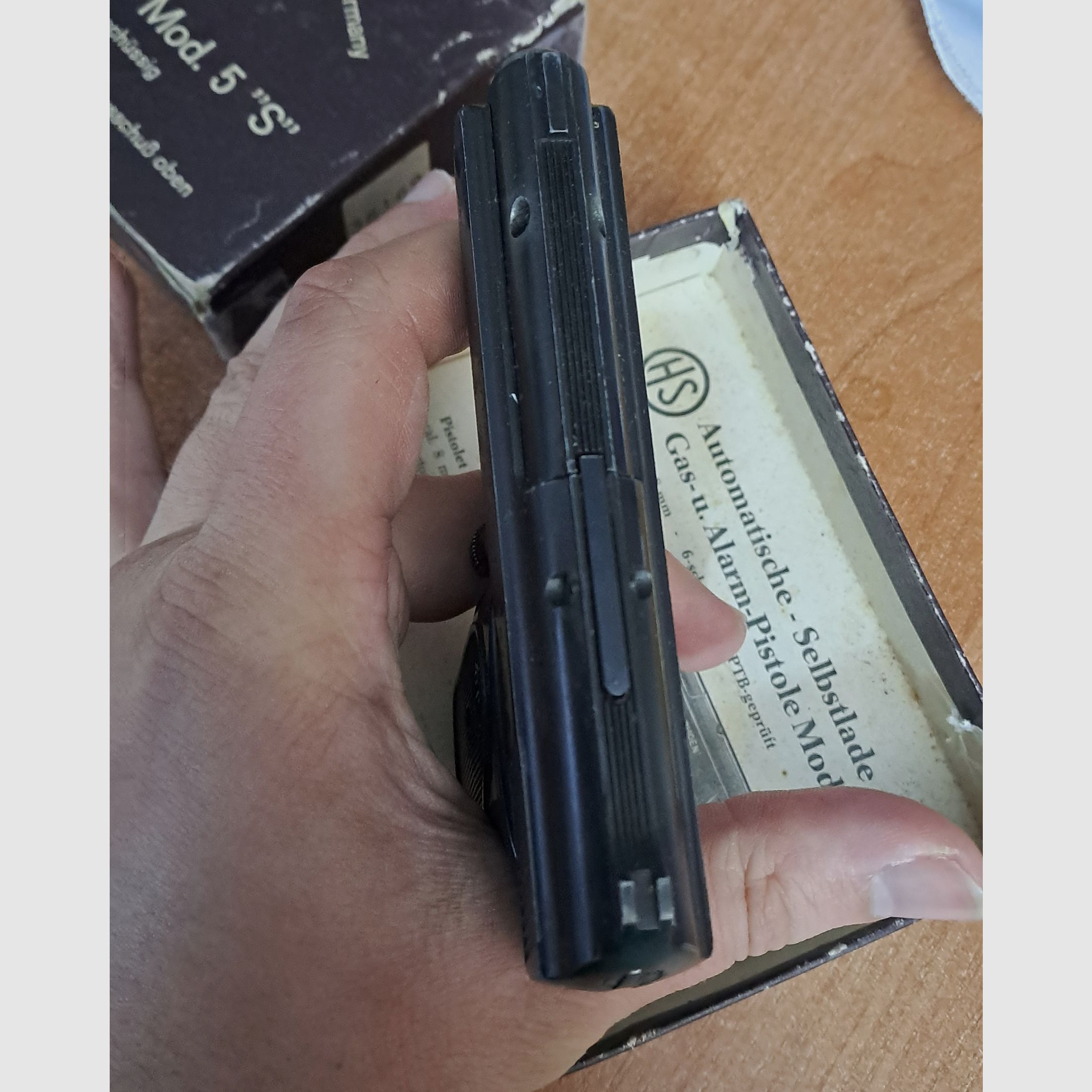 HS Mod.5 S pistolet startowy kal. 8 mm Knall/ PTB 99-69 z 1971 roku!