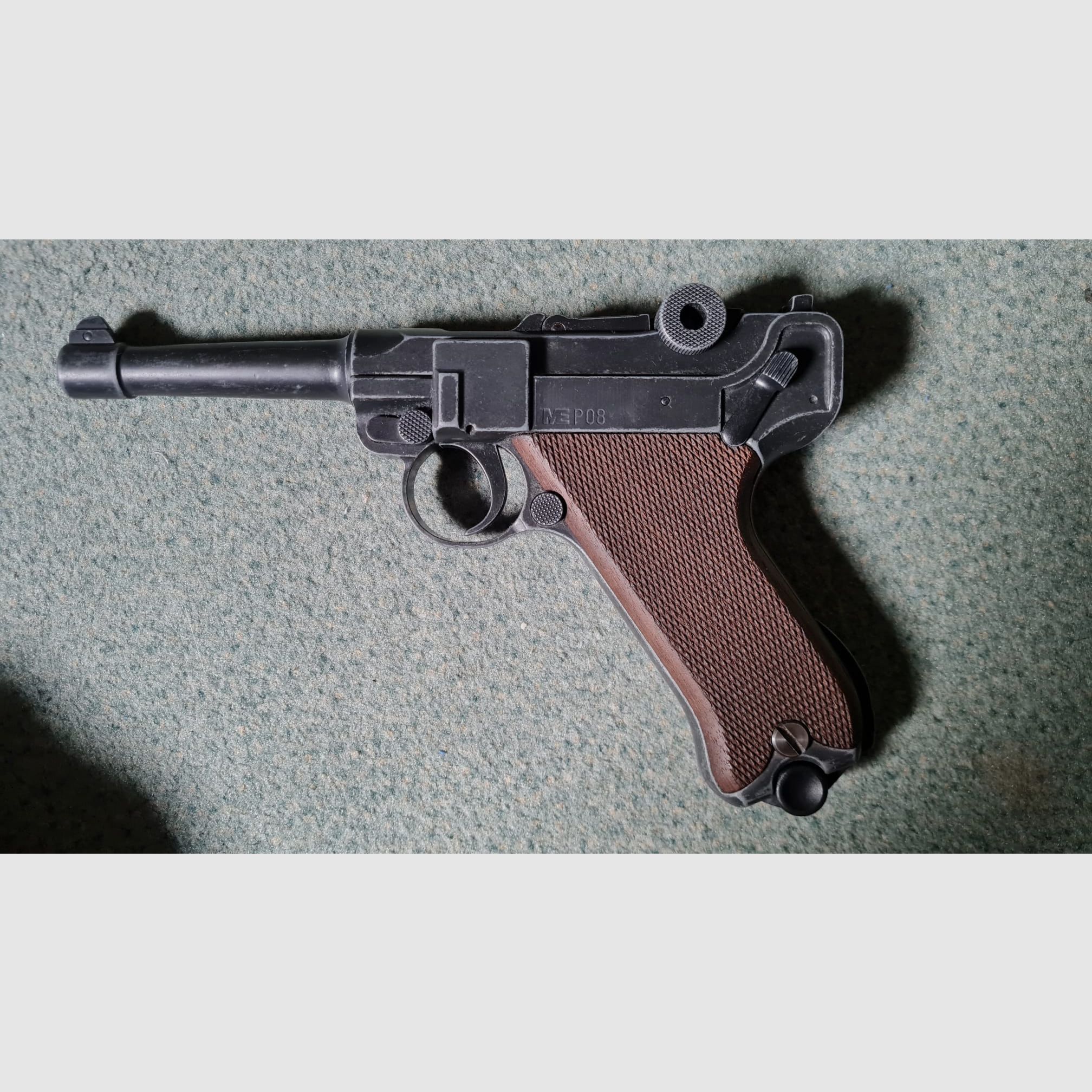 ME Model P08 Parabellum blank firing pistol 9 mm P.A.K. antique finish