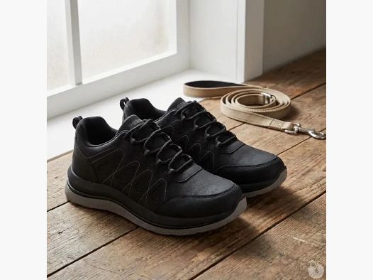 Schwarze synthetische Herren-Wanderschuhe - Niedrigschaft