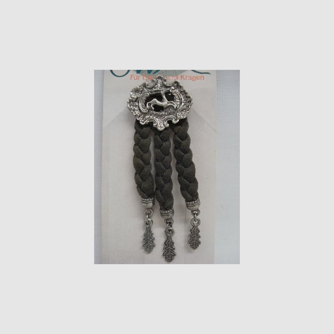 Kordelanstecker - mit Eichenlaub aus Messing