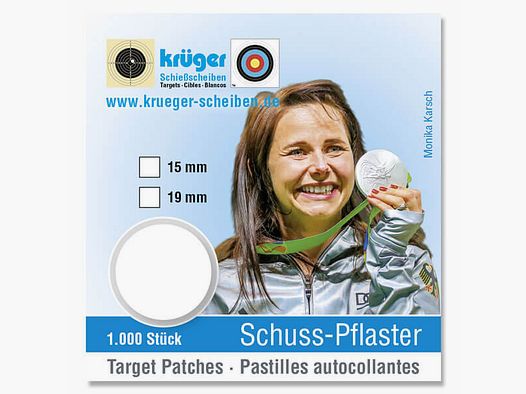 Schusspflaster weiß, 1000Stk. im Spender - 19mm