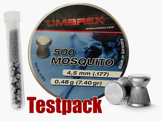Testpack Flachkopf Diabolos Umarex Mosquito Kaliber 4,5 mm 0,48 g geriffelt 40 StĂĽck