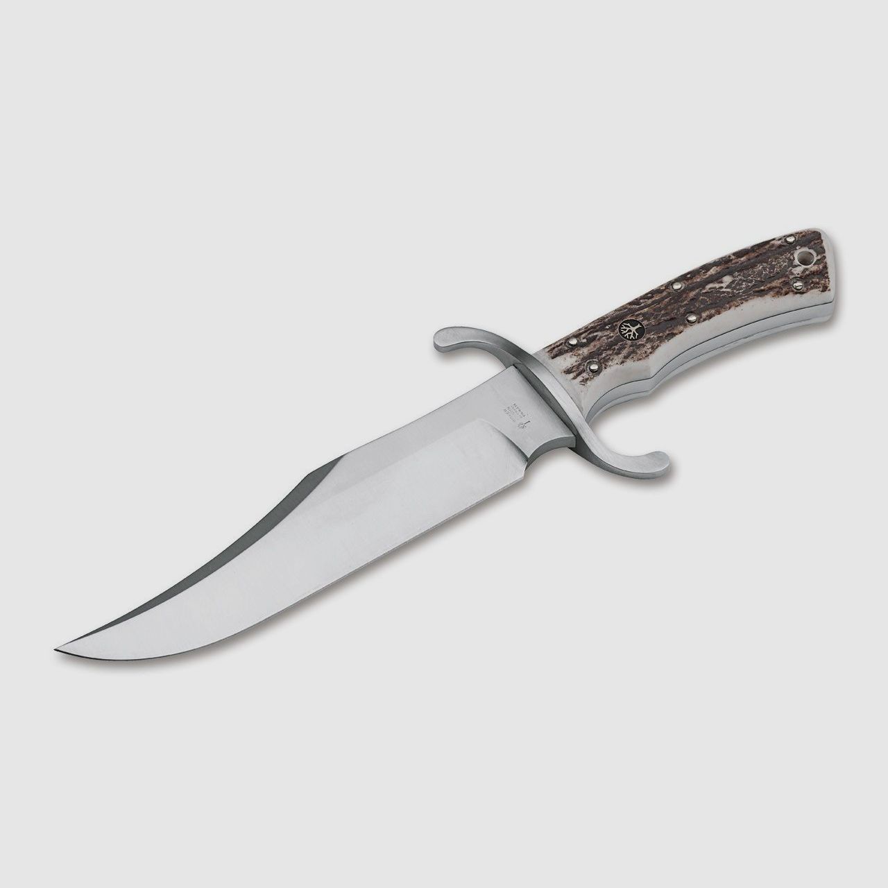 Bowie N690 Hirschhorn mit hochwertiger Western-Lederscheide