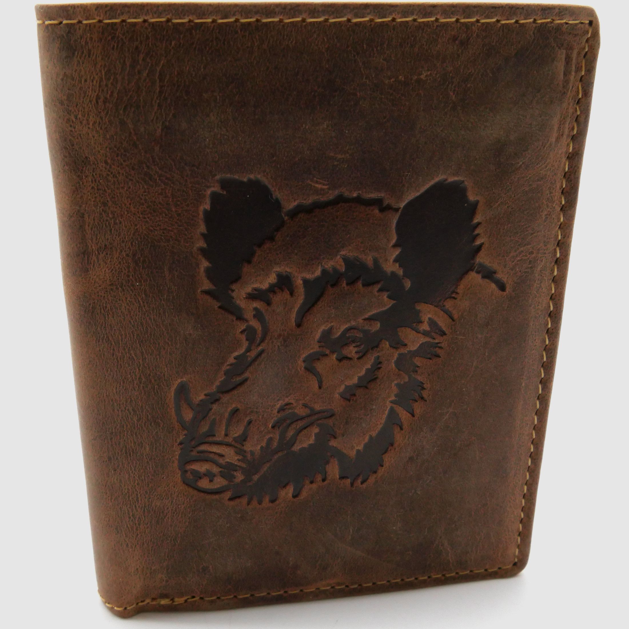 Portafoglio in pelle Greenburry marrone Vintage Animal Collection testa di cinghiale 1701-Wild Boar-25
