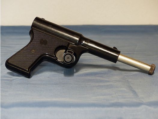 Uralte Luftpistole Druckluftwaffe Bakelitpistole Pistole HS Schmidt Mod. 9 A Teleskoplauf Kal. 4,5 mm