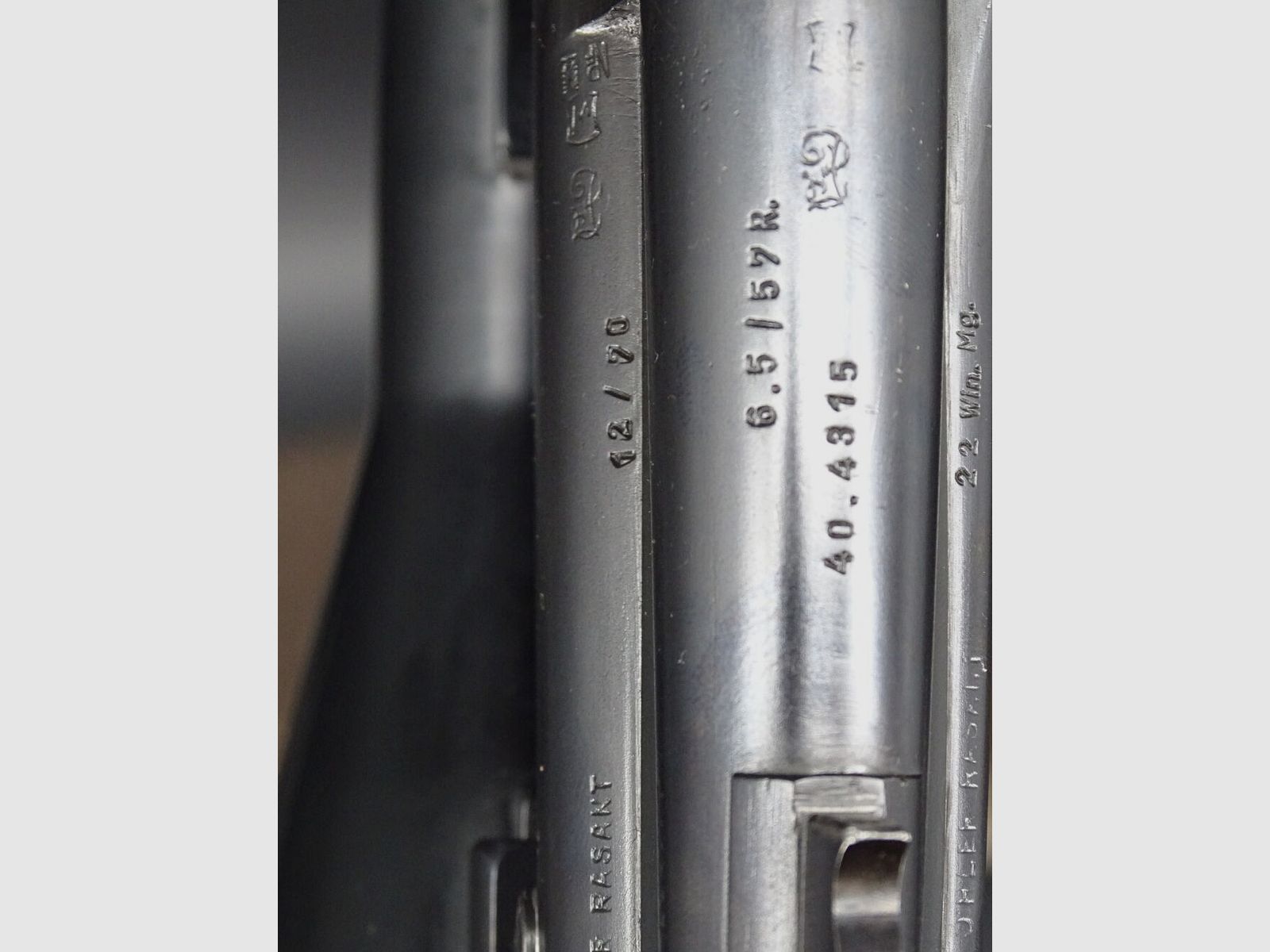 Ludwid Borovnik BBD Kaliber 6,5x57R 12/70 .22Win Mag Doppelbüchsdrilling, Bild 7 von 10