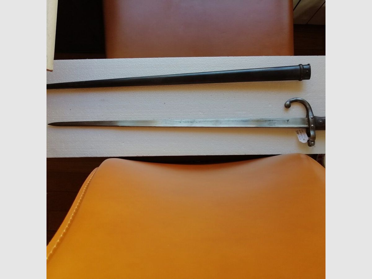 Sehr schöne Bajonett für Gewehr GRAS Mod 1874 – Waffenfabrik Châtellerault – mit Nummer – Hervorragender Zustand, Bild 5 von 17