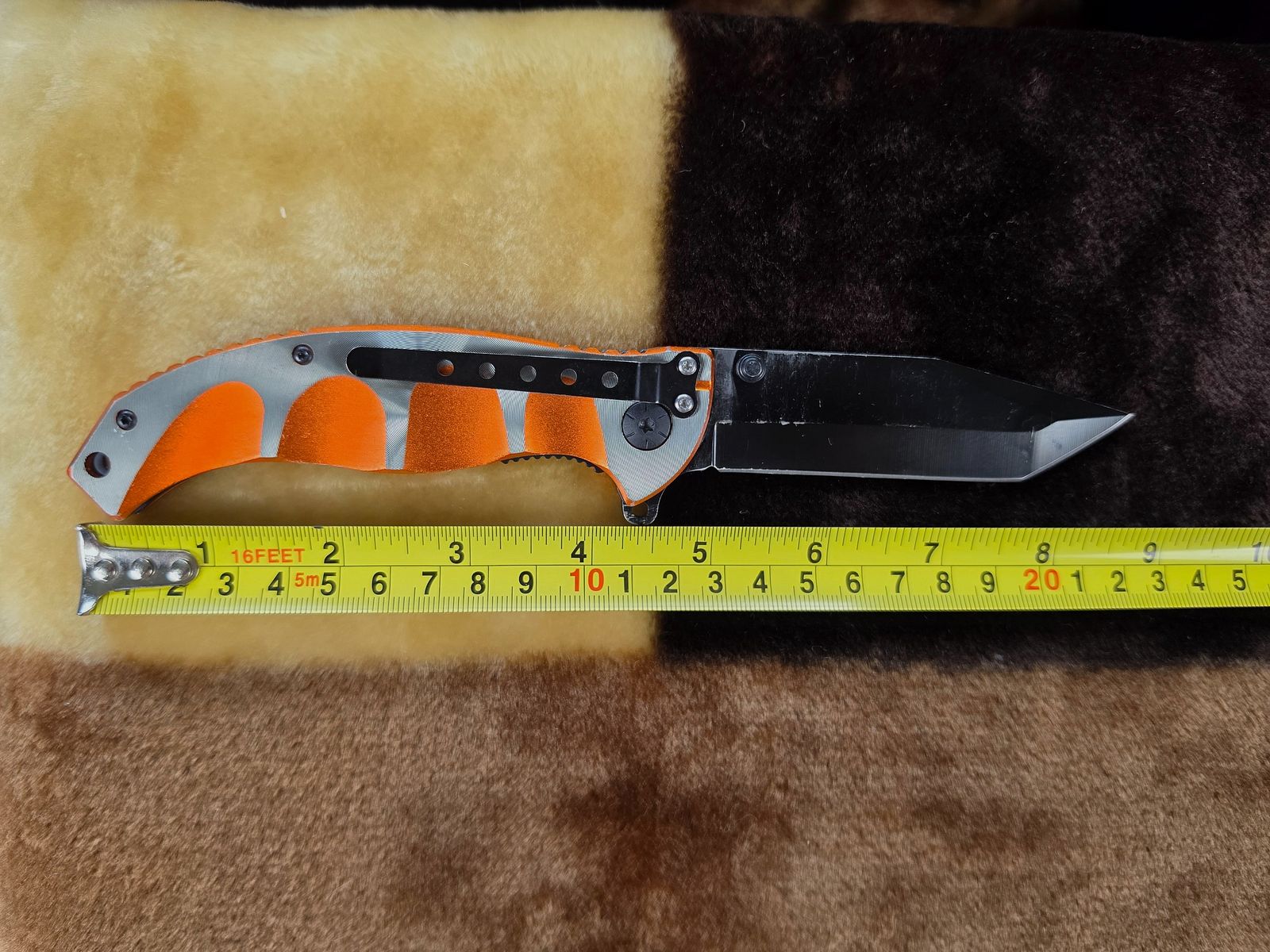 Coltello tattico pieghevole outdoor con lama Tanto, clip da cintura e flipper (coltello a una mano / EDC), immagine 4 di 5