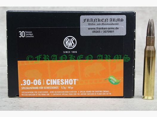 RWS Cineshot .30-06 147gr. 9,5g 30 pezzi prezzi a scalare