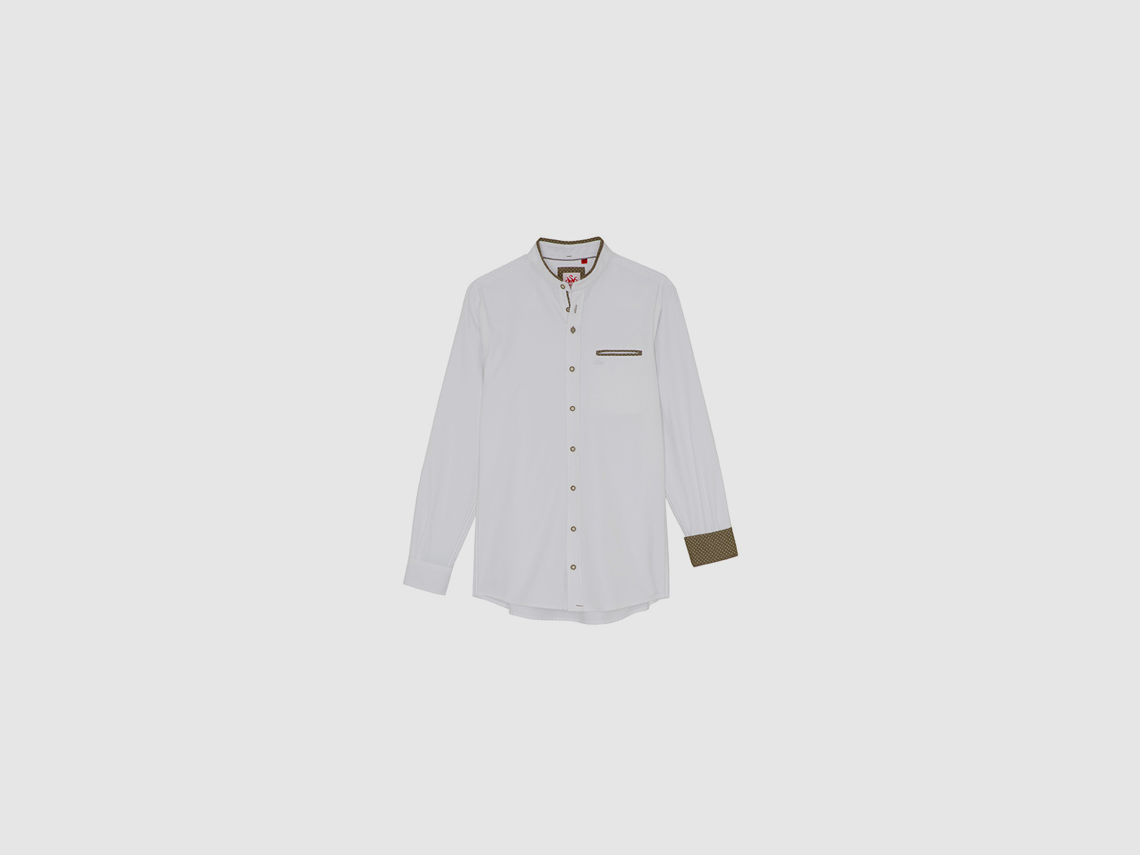 SPIETH & WENSKY Engadin-Hemd LA Slim Fit Weiß Oliv