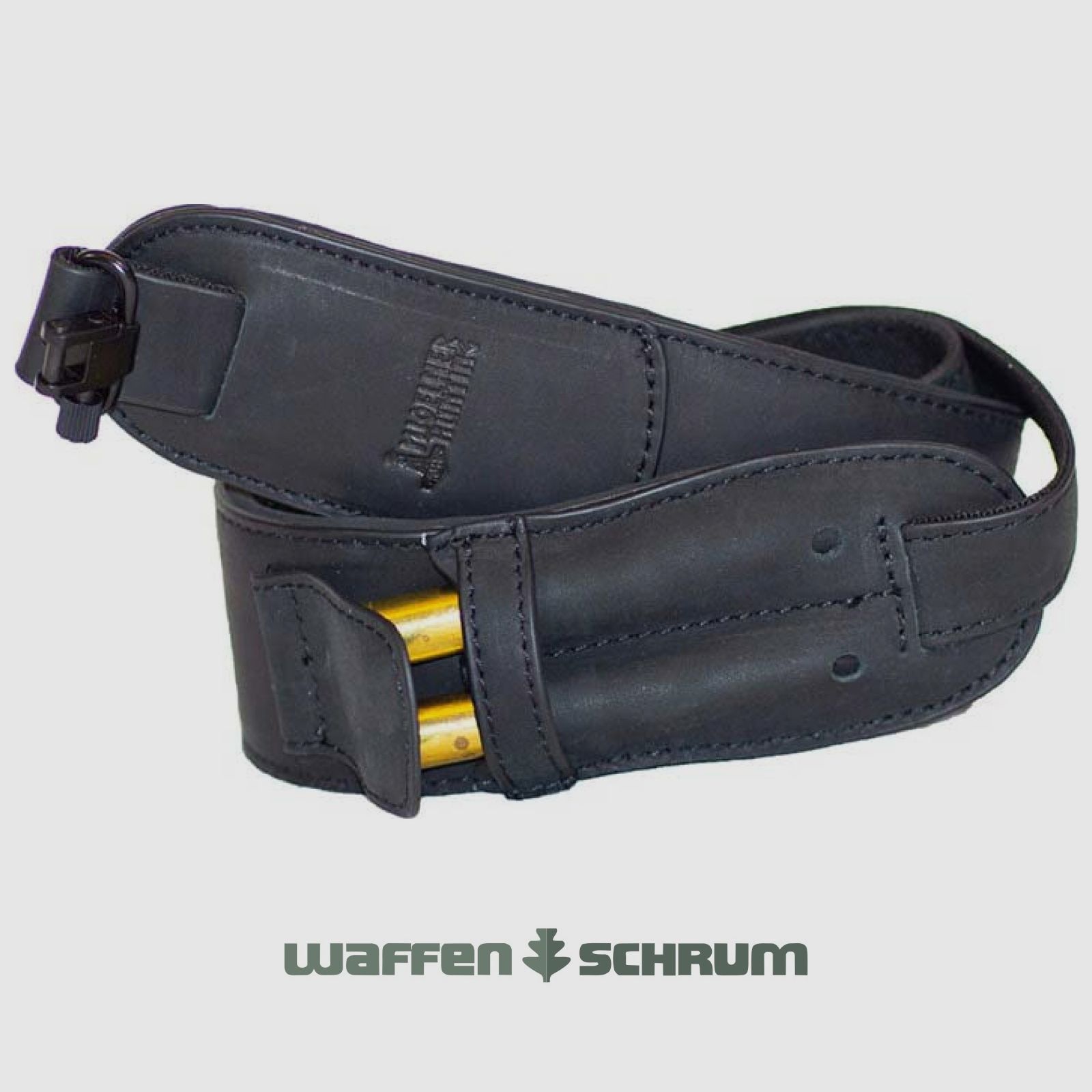 Mjoelner Hunting Gewehrriemen Leder/Neopren - schwarz - inkl. Riemenbügel abnehmbar US