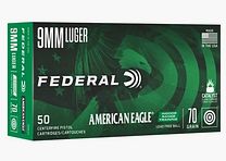 Federal American Eagle Indoor Range Training 9mm Luger 70GR IRT 50 cartridges