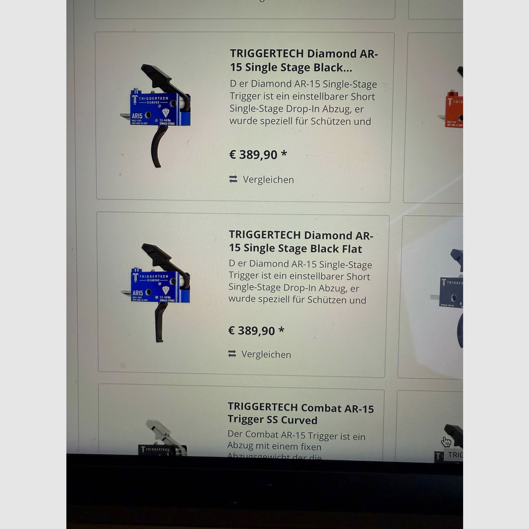 TRIGGERTECH Black Diamond Single Stage AR 10 Match Abzug 1.5 TO 4.0 LBS Für Oberland, Hänel, Schmeisser, AR 15, AR 10