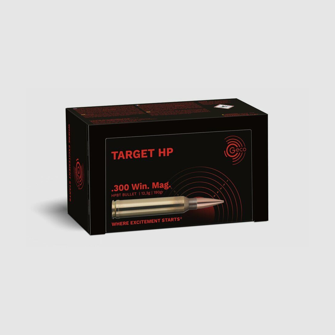 Geco Target HP 12.3g/190grs à50 .300Win. Mag