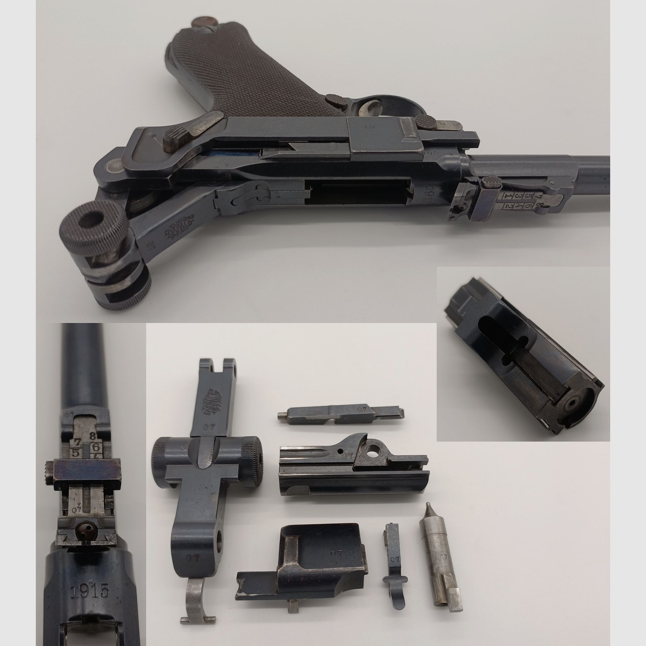 Pistole DWM P08 1915 Artillerie, Ari, Kal. 9mmLuger, *inkl. Holster "MARS" Berlin 1915*