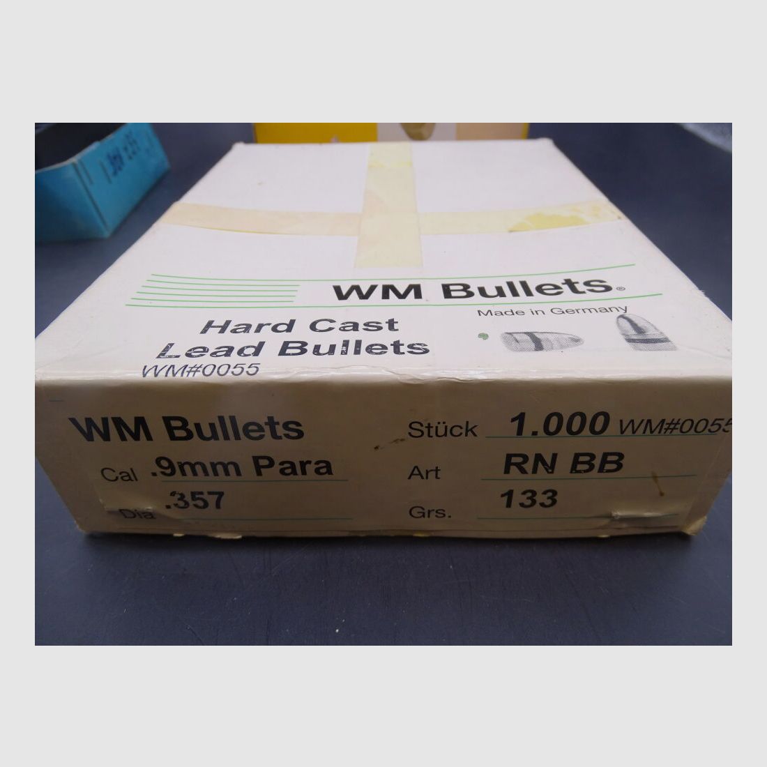 WM Bullets Kaliber 9mm Dia .357 133gr RN BB Bleigeschosse