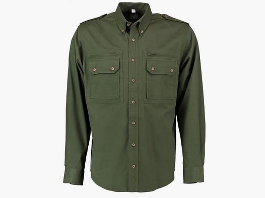 OS Trachten H-Shirt with Button-Down Collar and 2 Flap Pockets Long Sleeve