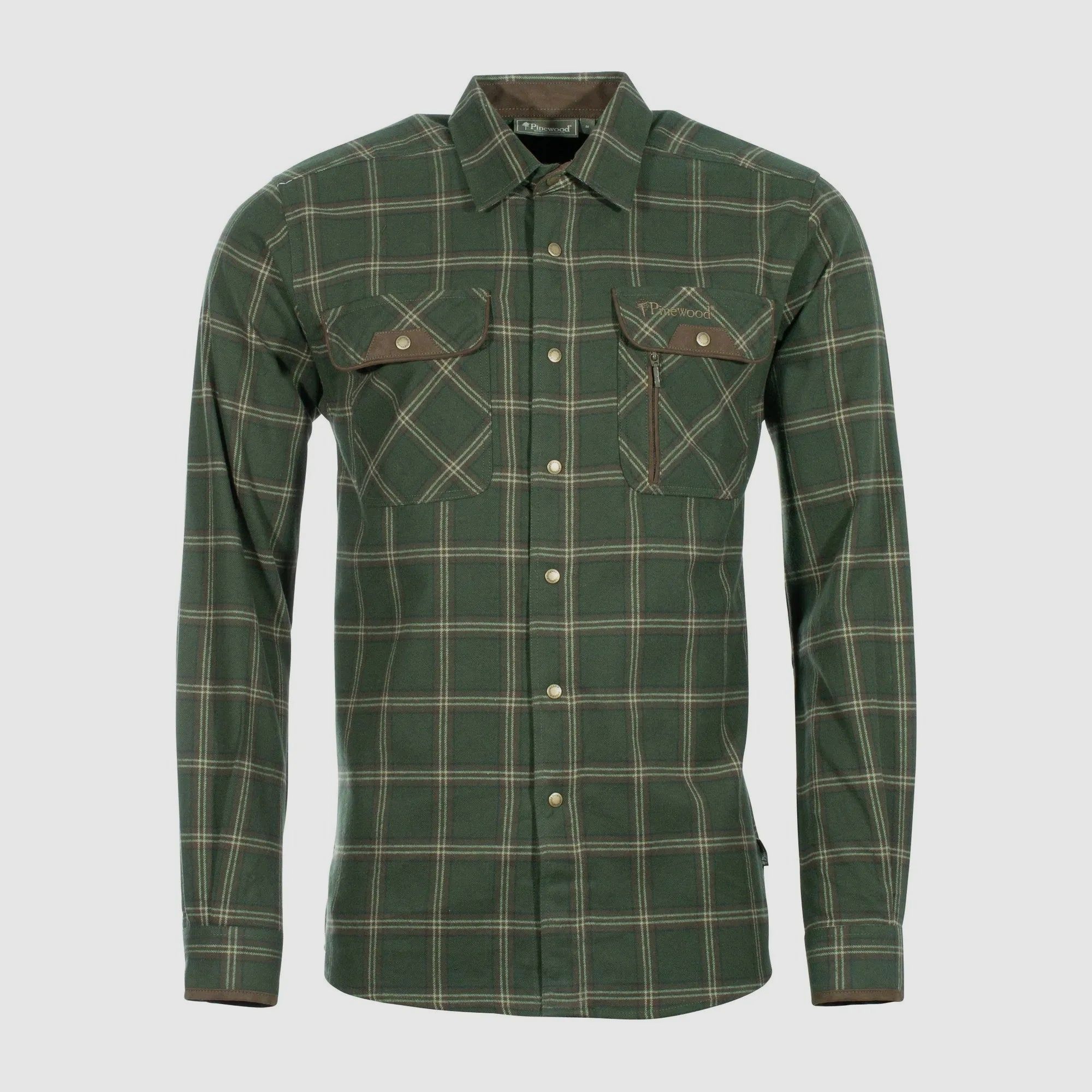 Pinewood Pinewood Hemd Prestwick Exclusiv mossgreen dark brown