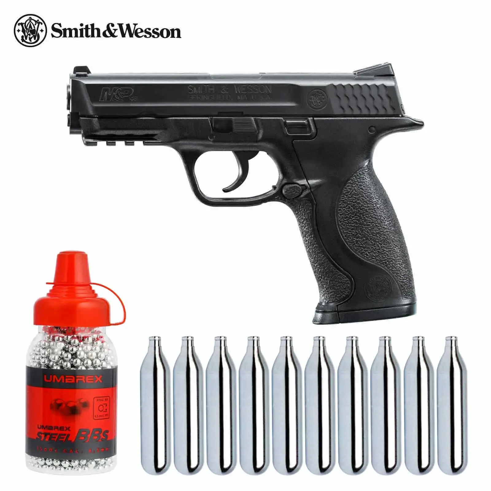 Set pistola ad aria Smith & Wesson M&P 4,5 mm BB nero (P18) pistola Co2