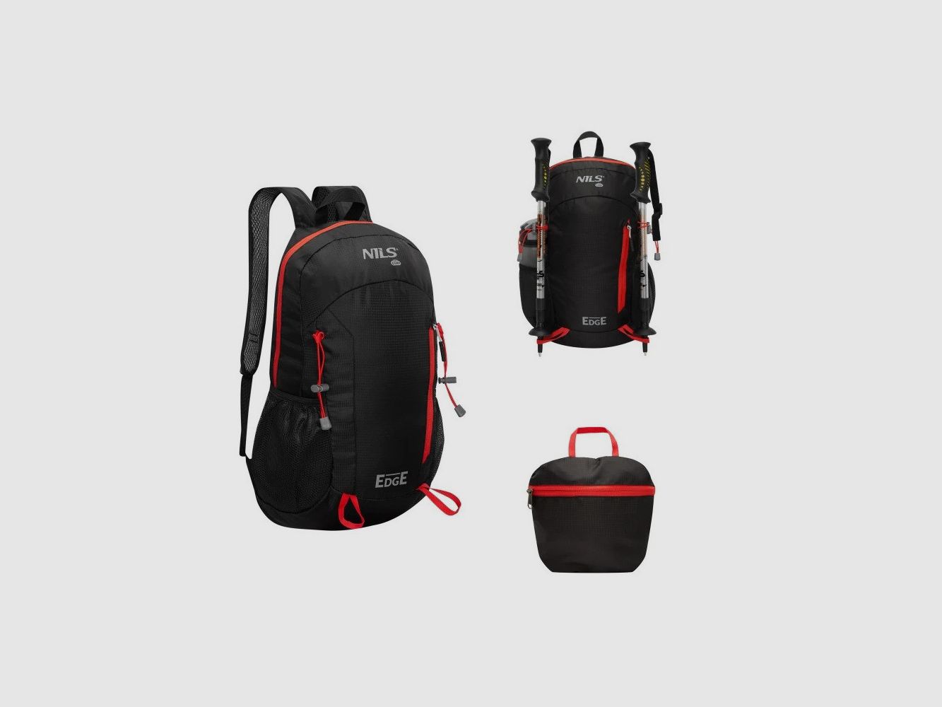 NILS EDGE 22L schwarzer Wanderrucksack, Bild 7 von 9