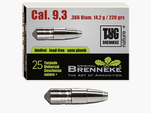 Proiettile Brenneke 9,3mm (.366) TUG nature 14,2g / 220grs 25 pezzi