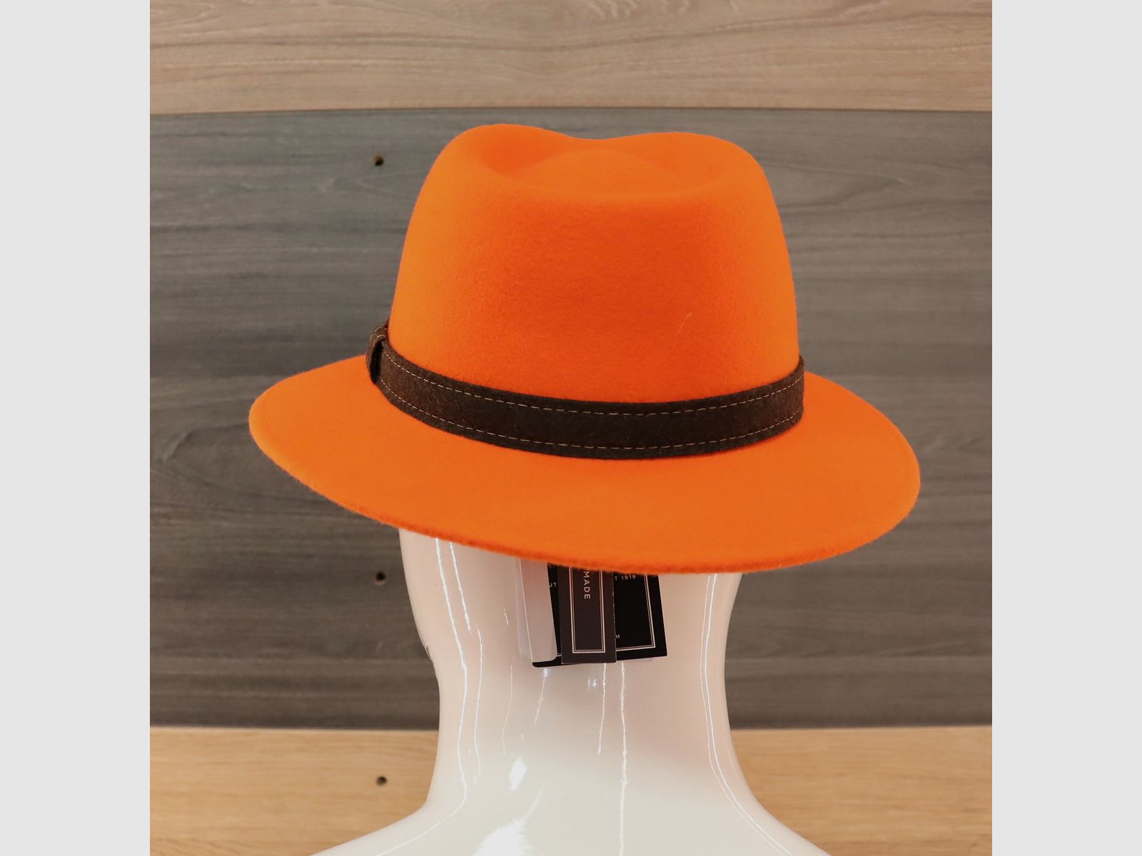 Chapeau Fedora City Wollfilz Orange-Braun avec flip protège oreille, image 3 sur 8