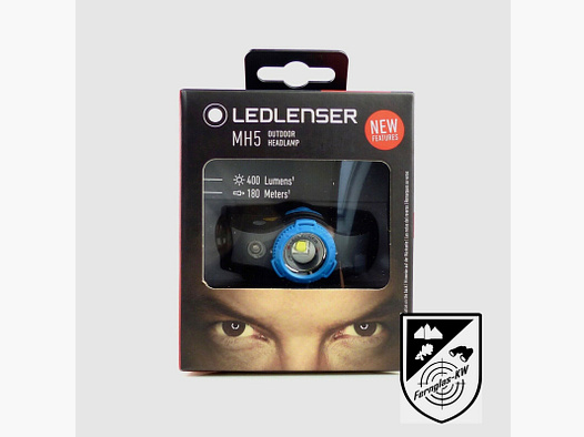 Ledlenser 502145 LED headlamp MH5 Black Blue NEW with red light magnetic charging cable