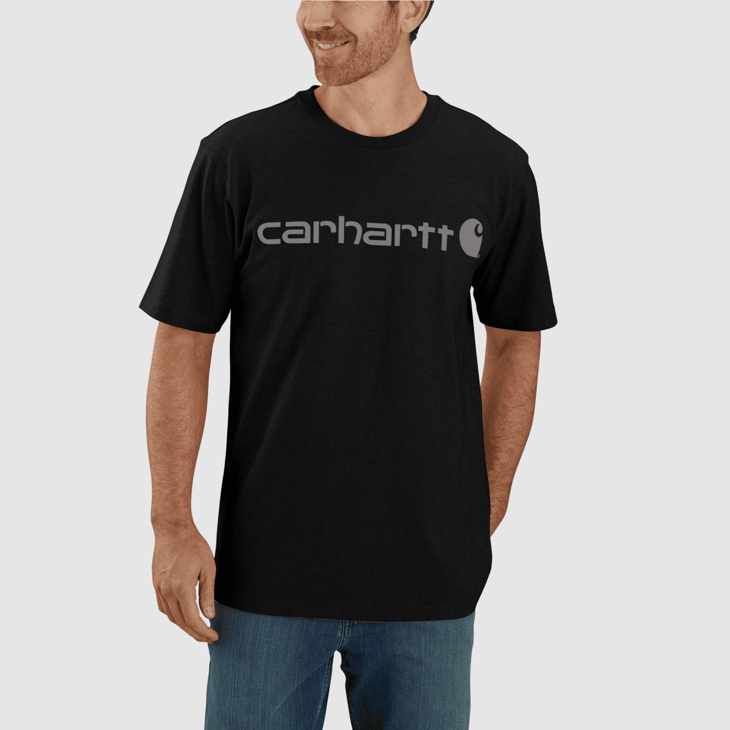 Carhartt Dearborn Relaxed Logo T-Shirt Men Black/Gray S