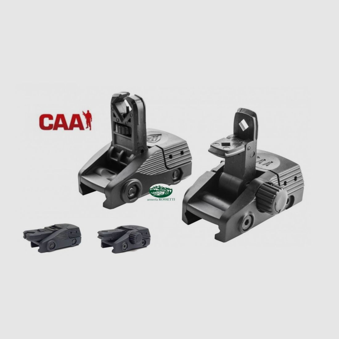 CAA Kimme und Korn Flip Up aus schwarzem Polymer - BGF BGR