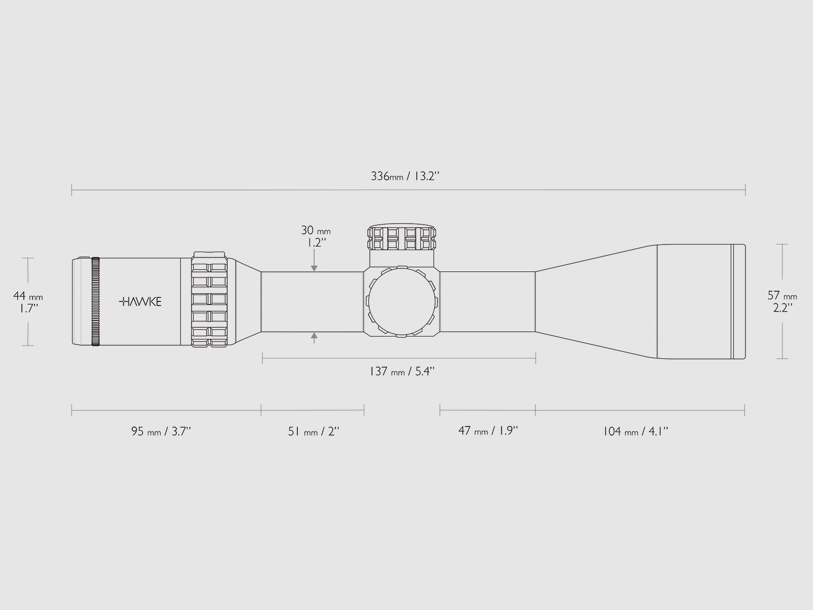 HAWKE 18520 Zielfernrohr Frontier FFP 3-15x50 Mil Pro