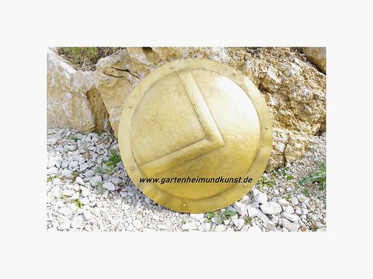 AKTION Schild rund mit Metall Beschlägen SPARTA , Troja , LARP, Festivals
