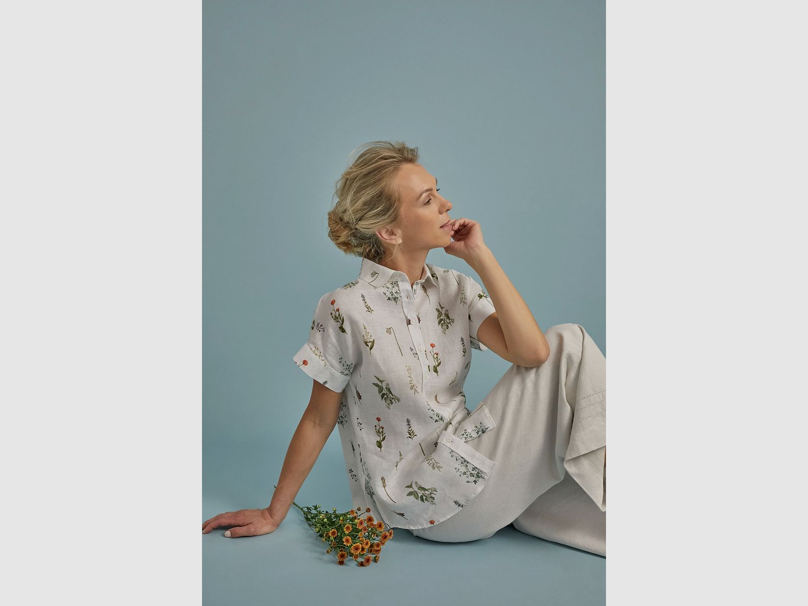 WALLMANN Blusa de Manga Corta con Estampado Floral, imagen 2 de 2