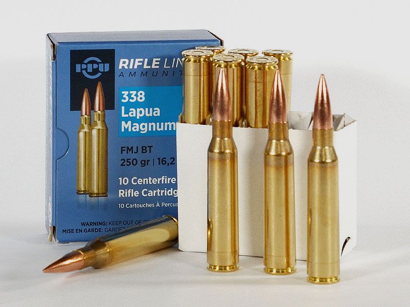 PPU .338 Lapua Magnum, Volmantel FMJ 250 grs 1 Verpakking (10 Schoten à 3,995 €*)