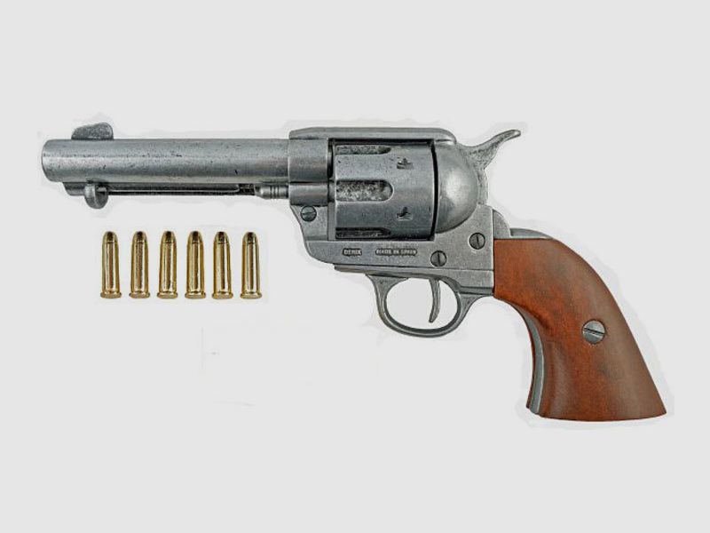 Western revolver 5 5/8" blank with 6 decorative cartridges