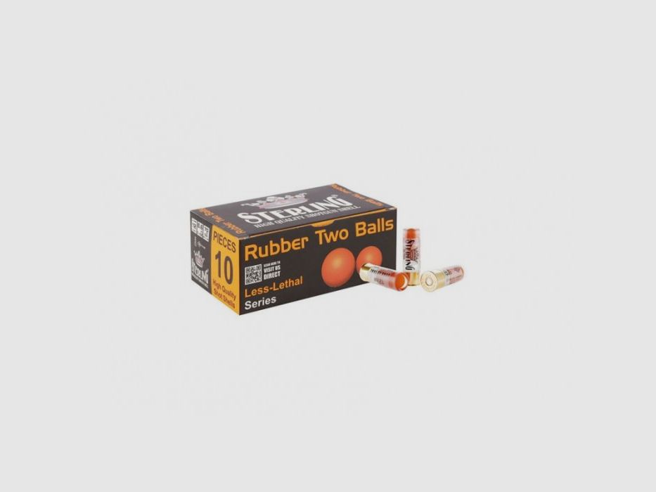 Sterling rubber ammunition 12GA Defense Rubber Double Balls, image 1 of 2