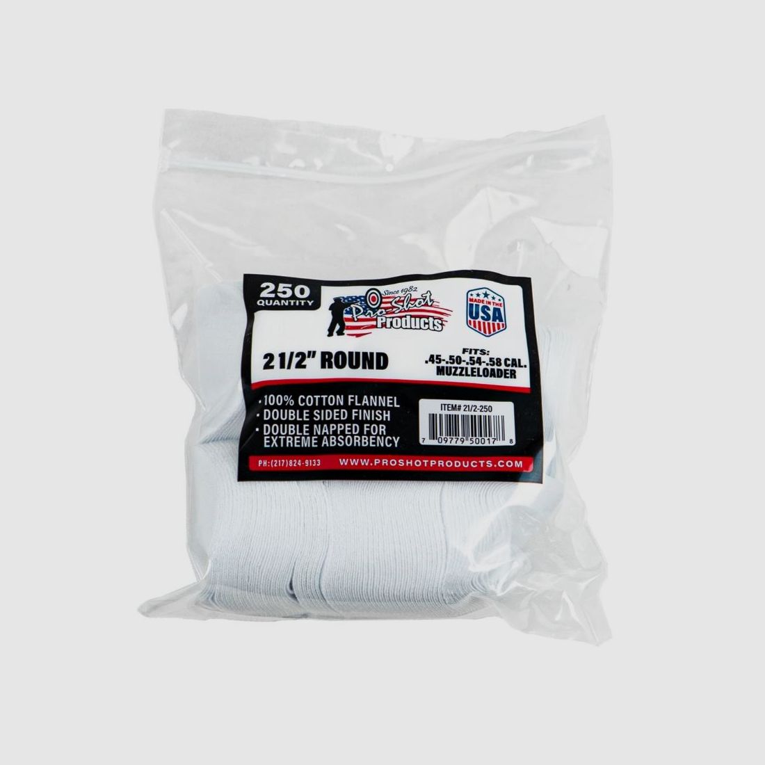 250 Patches 2 1/2" Rund .45-58 BP