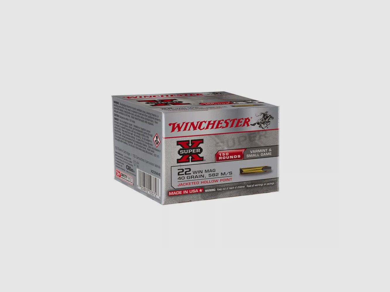 Patronen 22WM SUPER X JACKETED HP 40 GR X150