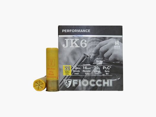 Fiocchi JK6 Patronen Kal. 20/70 30 g Bleischrot 7