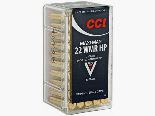 CCI Maxi-Mag .22 WMR 40GR JHP 50 cartucce