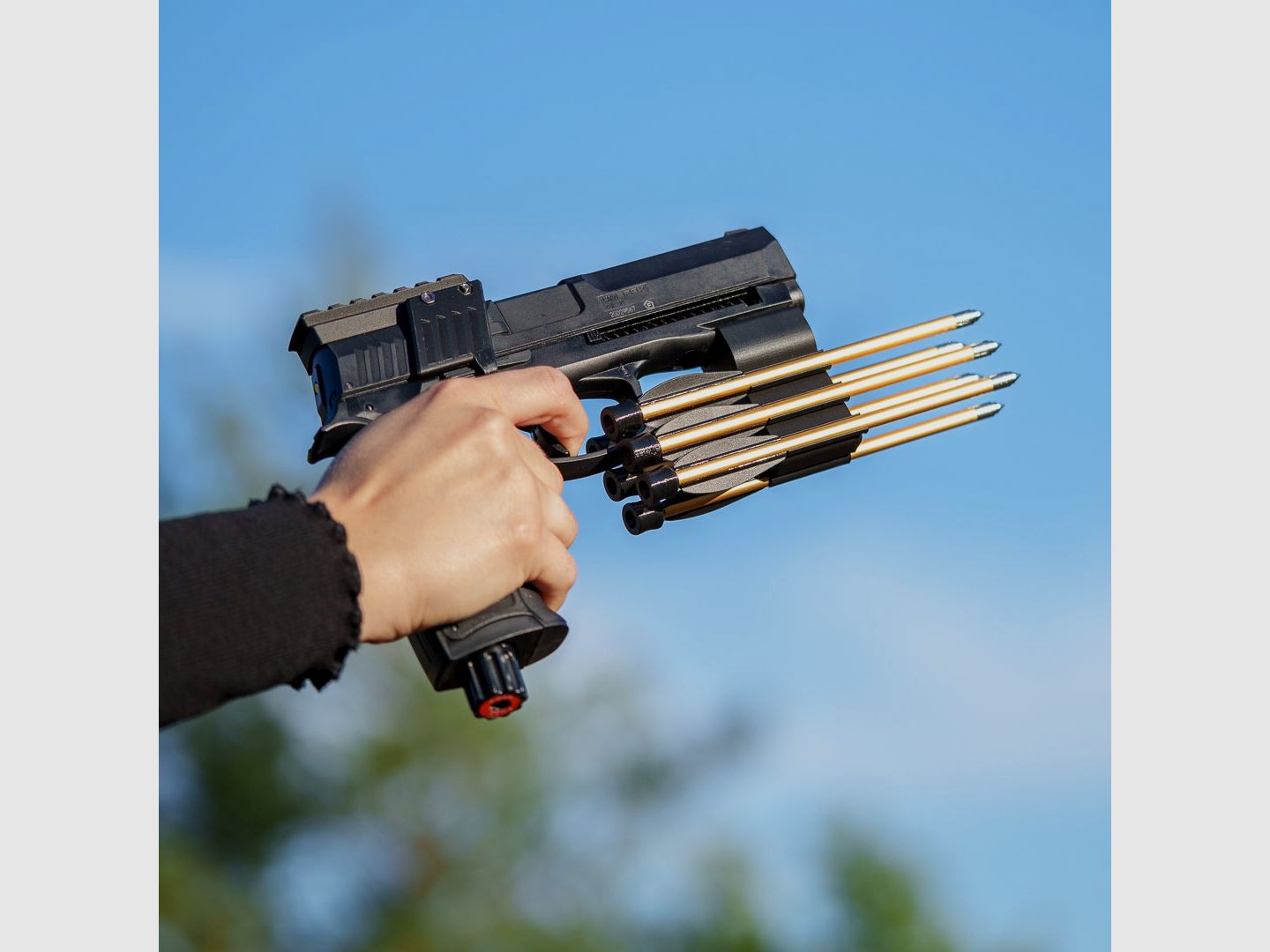 BUNDLE | ARROW HOLDER | Pfeilhalter + 6 Arrows | ROT oder Schwarz | T4E HDP50