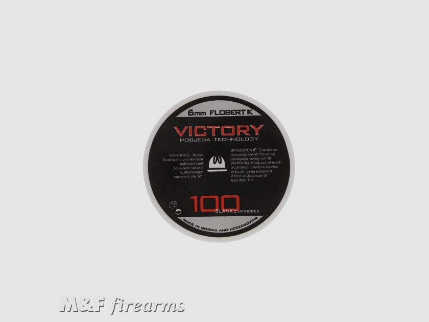 Victory Platzpatronen, Kaliber 6 mm Flobert, 100 Stück