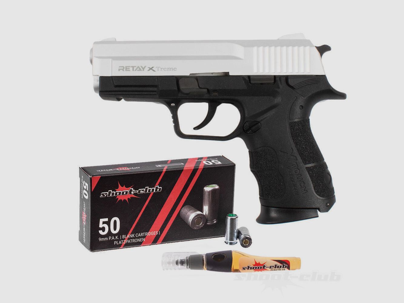 Retay X-Treme 9mm P.A.K. Niklowe naboje 9mm+Olejowy długopis