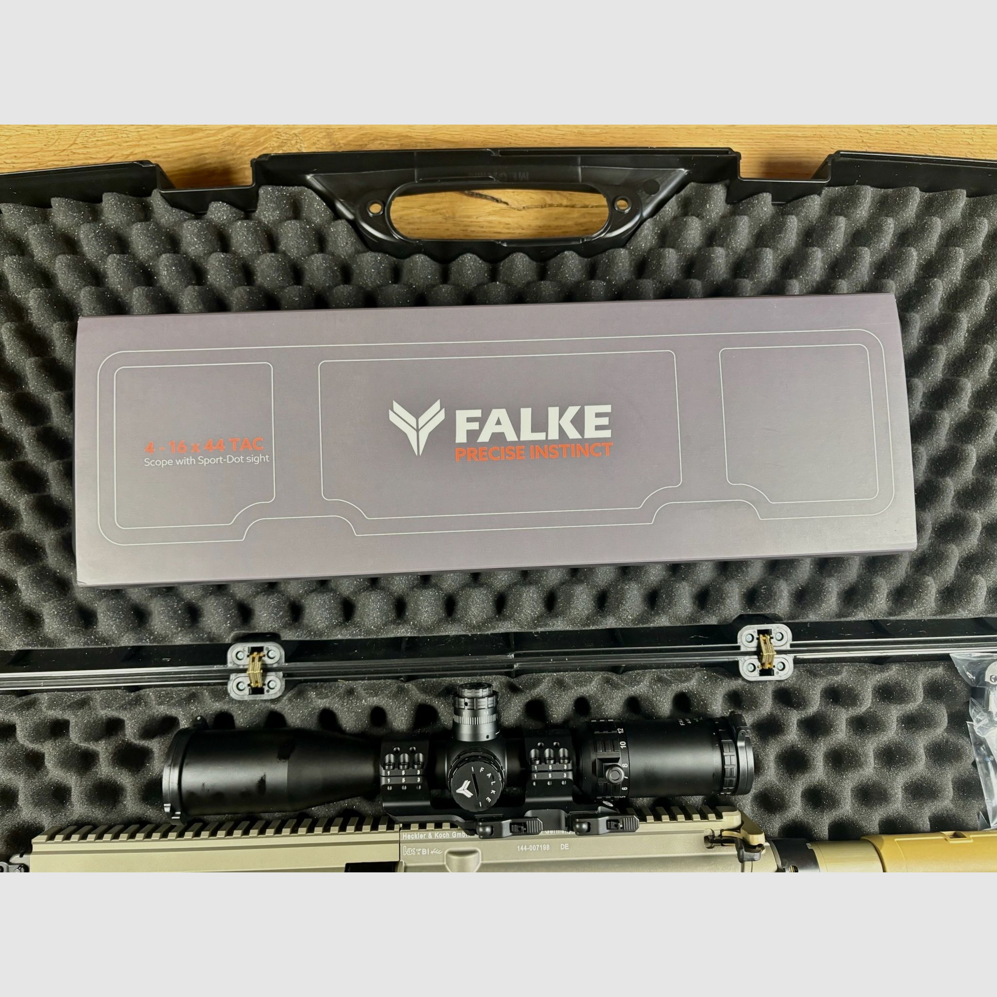 Heckler & Koch HK MR 308 A3 - Sandfarben - inkl. ZF Falke 4-16x44 TAC Karbon Zweibein