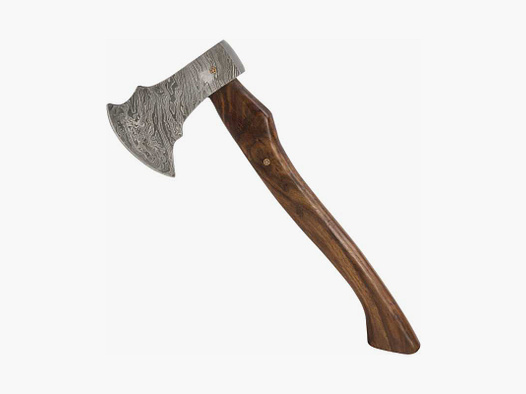 Axe with Damascus blade 176 layers Damascus walnut wood 80314