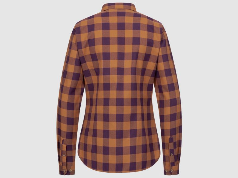 Blaser Charlotte oker/paars geruite damesblouse, afbeelding 2 van 2