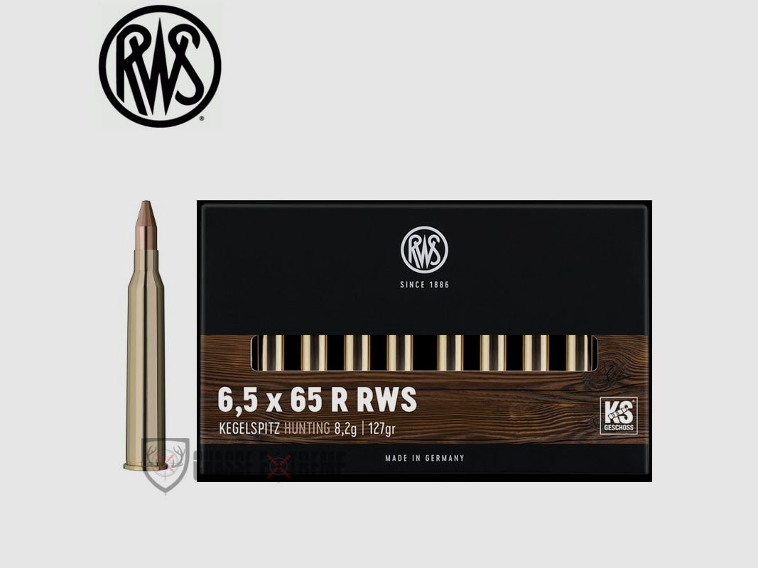 20 Munitions RWS cal 6,5X65 R 127gr KS