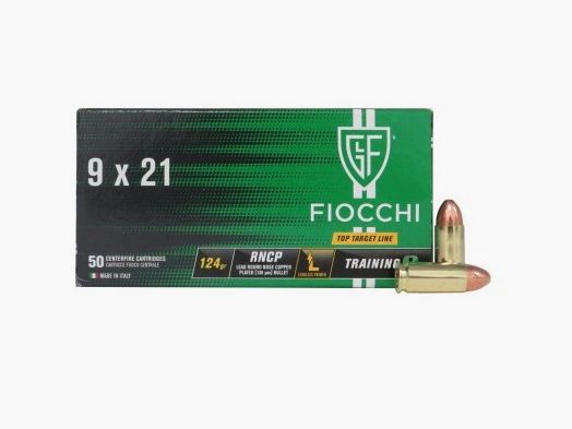 FIOCCHI PATRONEN Kal.9X21 LL RNCP 124 GR Packung mit 50 Stück