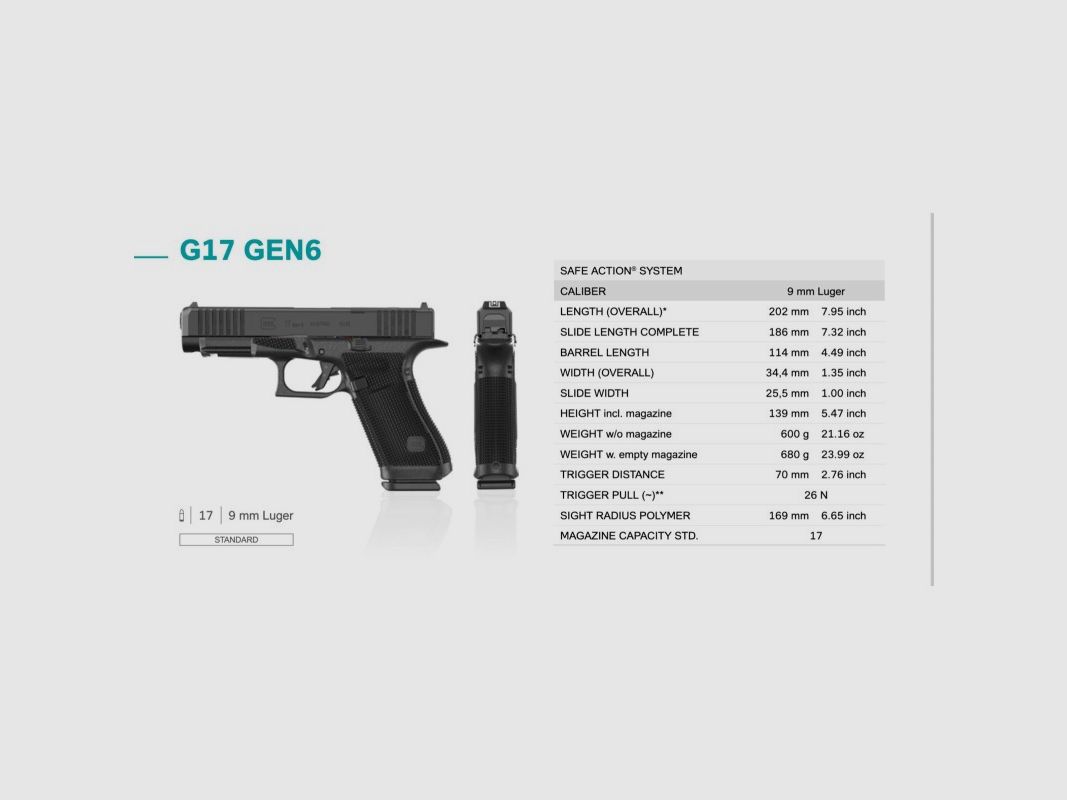 Glock 17 Gen 6 / OR / FS, afbeelding 1 van 3