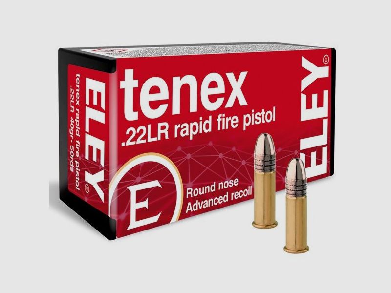 Cartucce Eley Tenex cal. 22 LR pistola a fuoco rapido x50